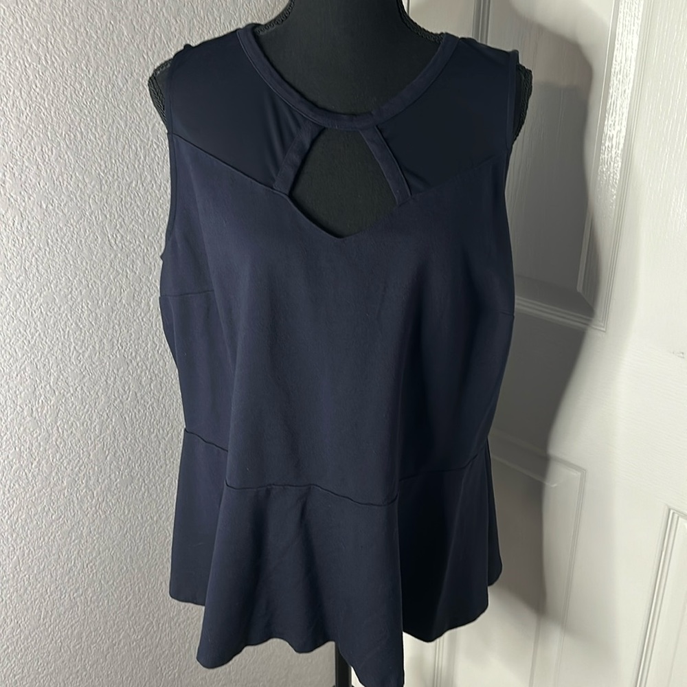 Lane Bryant Navy Peplum Top - Size 18/20